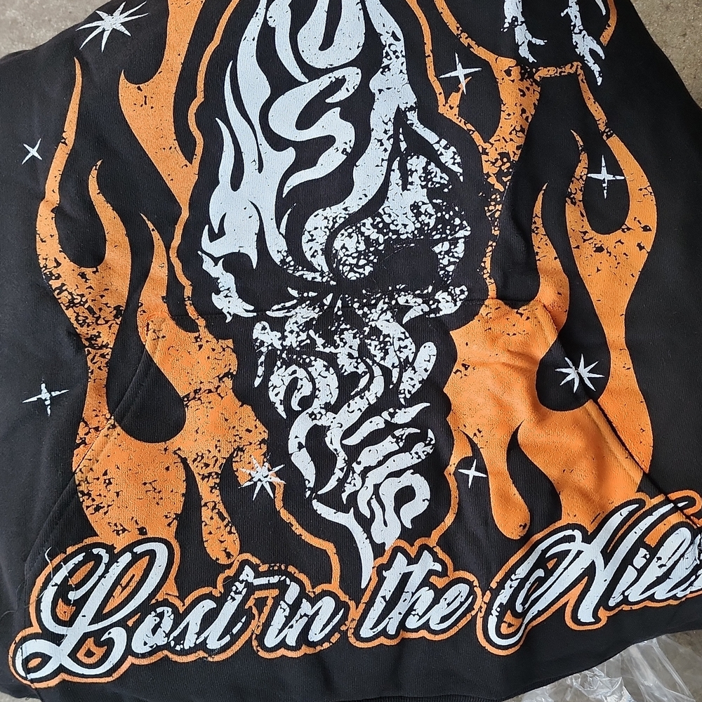 Lost Hills - Orange and Black Graphic Hoodie